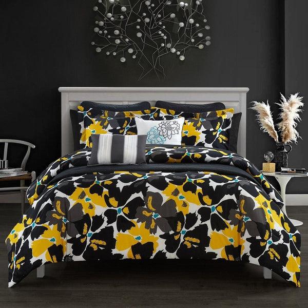 chic home Malea 12 Piece Floral Comforter and Quilt Set