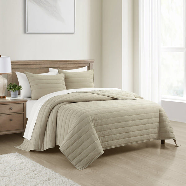 Chic Home Maliah 3 Piece Textured Seersucker Quilt Coverlet Set