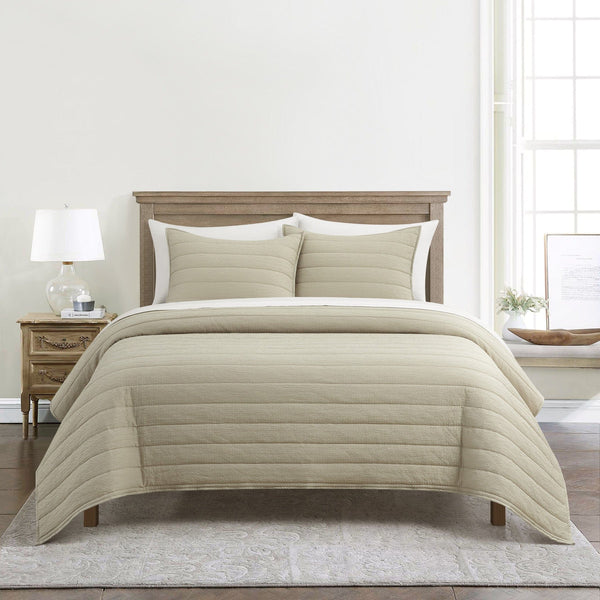 chic home Maliah 3 Piece Textured Seersucker Quilt Coverlet Set