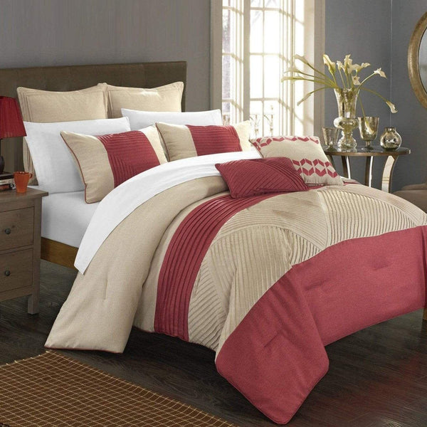 Chic Home Marbella 11 Piece Faux Linen Comforter Set