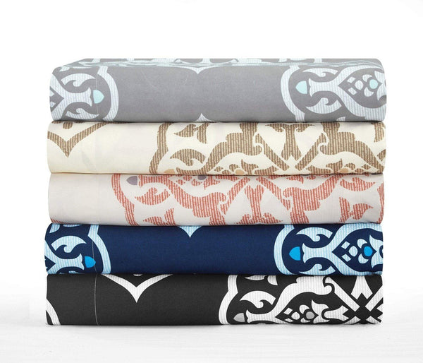 Chic Home Marquis 6 Piece Medallion Print Sheet And Pillowscase Set