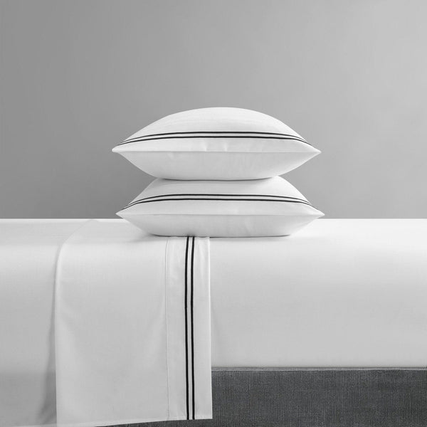 Chic Home McKenna 4 Piece Stripe Embroidered Sheet Set