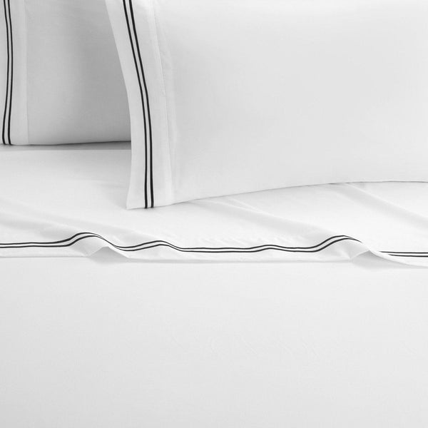 Chic Home McKenna 4 Piece Stripe Embroidered Sheet Set