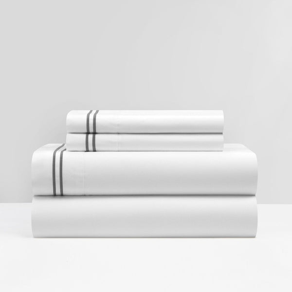 Chic Home McKenna 4 Piece Stripe Embroidered Sheet Set