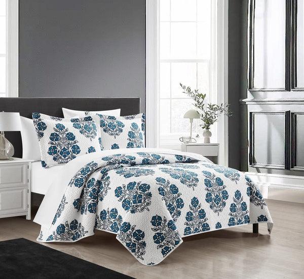Chic Home Morris 3 Piece Floral Medallion Print Quilt Set