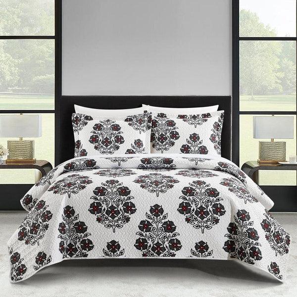 chic home Morris 7 Piece Floral Medallion Print Quilt Set