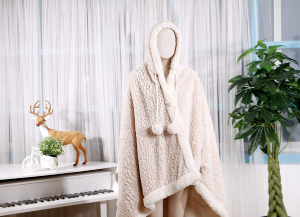 chic home Mosaic Snuggle Hoodie Animal Print Robe Plush Micromink Sherpa Wearable Blanket