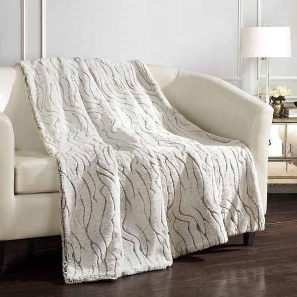 chic home Notingham Throw Blanket Cozy Super Soft Plush Decorative Animal Faux Fur Sherpa Lined