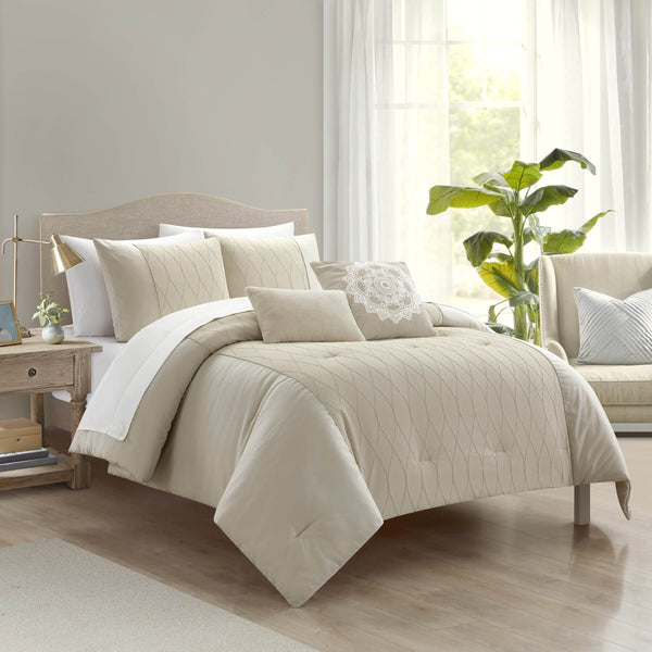 Chic Home Ophelia 5 Piece Textured Jacquard Comforter Set