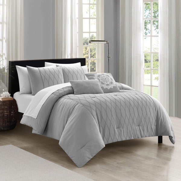Chic Home Ophelia 9 Piece Textured Jacquard Comforter Set