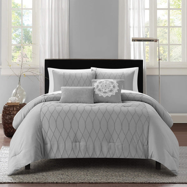 chic home Ophelia 9 Piece Textured Jacquard Comforter Set