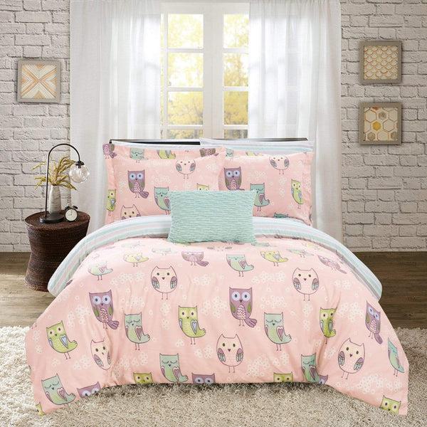 chic home Owl Forest 8 Piece Cute Owl Comforter Set