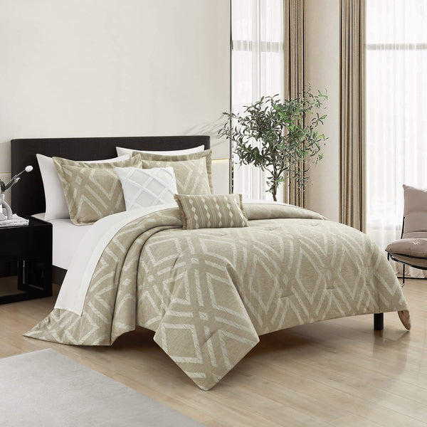 Chic Home Priam 5 Piece Chenille Jacquard Comforter Set