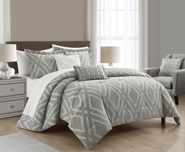 Chic Home Priam 9 Piece Chenille Jacquard Comforter Set