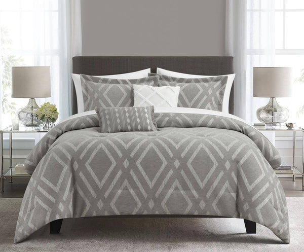 chic home Priam 9 Piece Chenille Jacquard Comforter Set