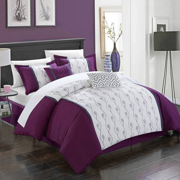 Chic Home Priston 6 Piece Embroidered Comforter Set