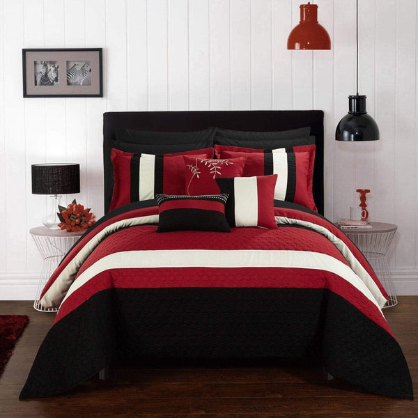 Chic Home Pueblo 10 Piece Color Block Comforter Set