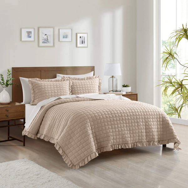 Chic Home Revel 7 Piece Diamond Stitched Crinkle Quilt Set