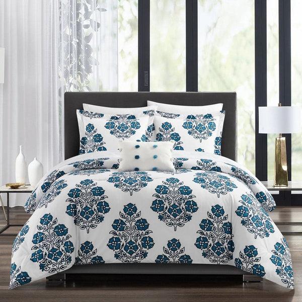 chic home Riley 4 Piece Floral Medallion Print Comforter Set