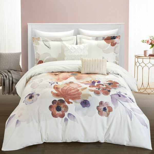 chic home Riverside Park 9 Piece Floral Comforter Set