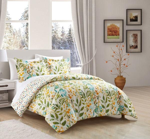 Chic Home Robin 3 Piece Reversible Floral Print Duvet Cover Set