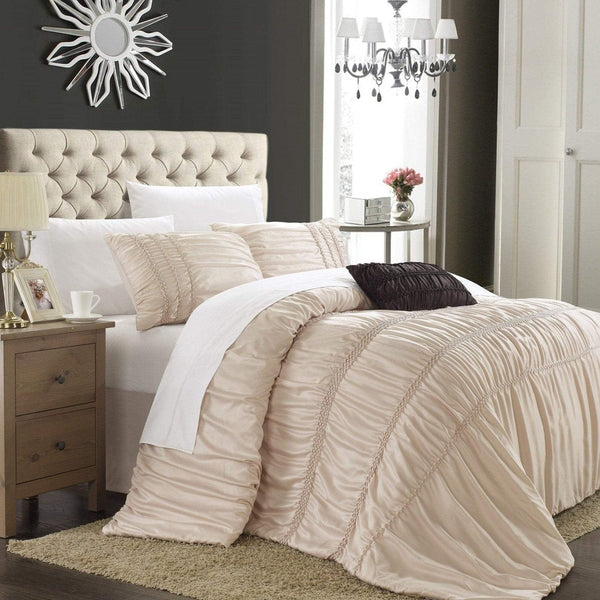 chic home Romantica 4 Piece Ruffled Duvet Cover Set