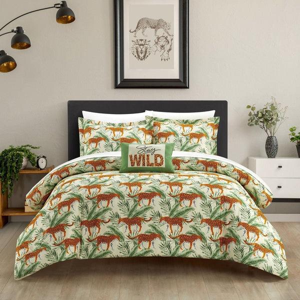 chic home Safari 4 Piece Jungle Print Comforter Set