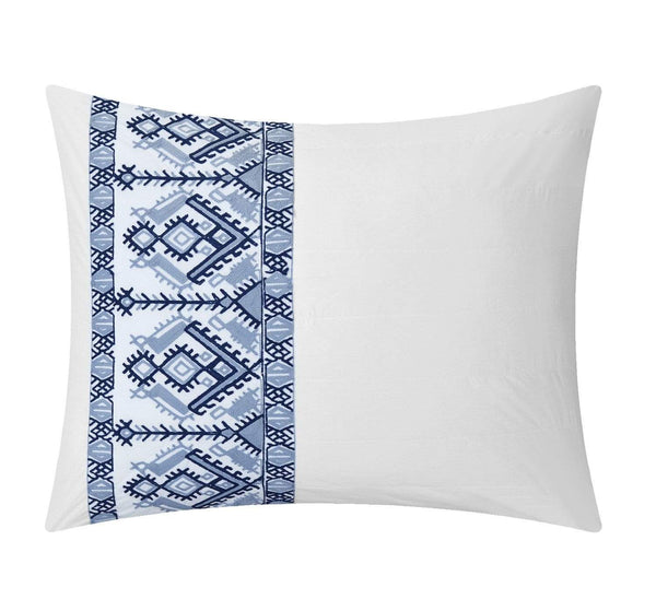 Chic Home Sarita Garden 3 Piece 100% Cotton Comforter Set Ikat Aztec Inspired Pattern Print Navy
