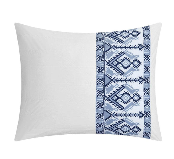 Chic Home Sarita Garden 3 Piece 100% Cotton Duvet Cover Set Ikat Aztec Inspired Pattern Print Navy