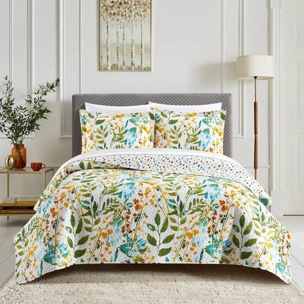 chic home Shea 7 Piece Reversible Floral Print Quilt Set