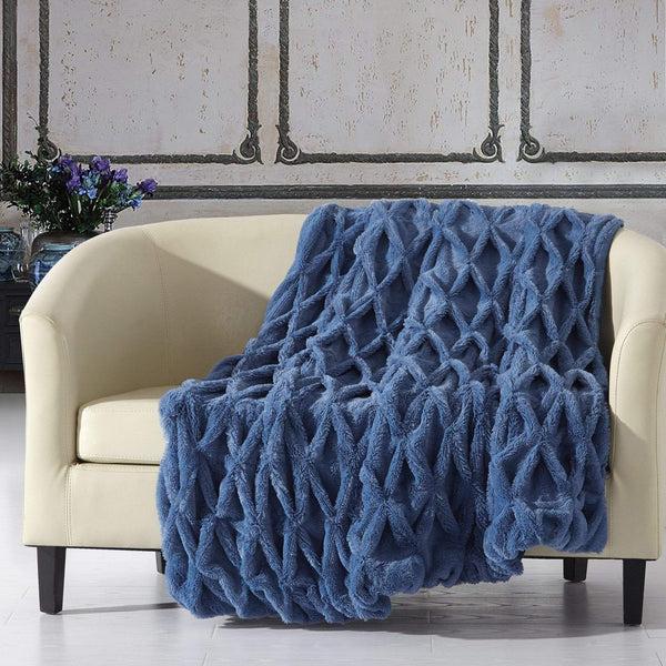 Chic Home Shifra Pinch Pleat Faux Fur Throw Blanket