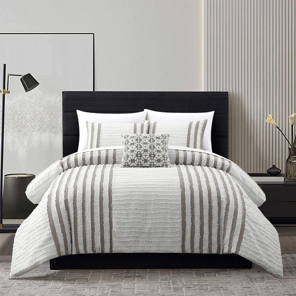 chic home Sofia 4 Piece Cotton Jacquard Comforter Set