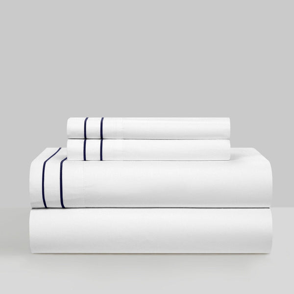 chic home Valencia 4 Piece Embroidered Cotton Sheet Set