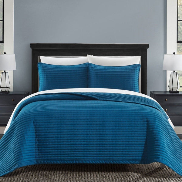 chic home Xavier 7 Piece Square Tile Pattern Quilt Set