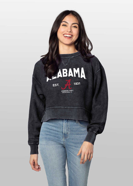 chicka d Alabama Crimson Tide Junior Corded Boxy Pullover S