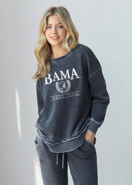 chicka d Alabama Crimson Tide Statistics Burnout Hi-Lo Crew S