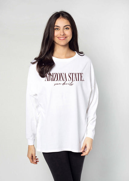 chicka d Arizona State Sun Devils The Big Shirt in White S chicka d Arizona State Sun Devils The Big Shirt in White S