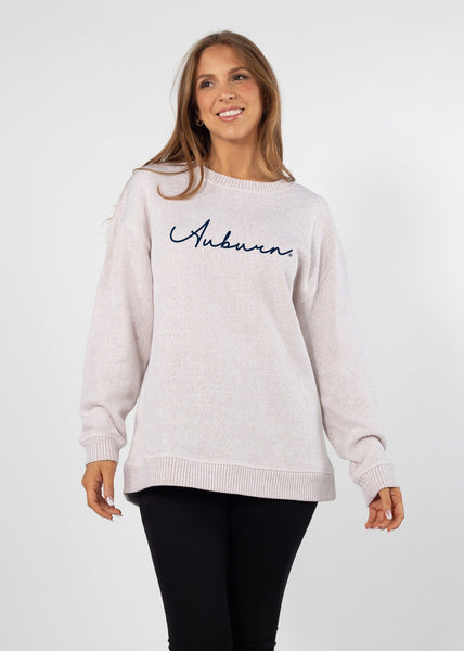 chicka d Auburn Tigers Natural Warm Up Crew Sweatshirt S