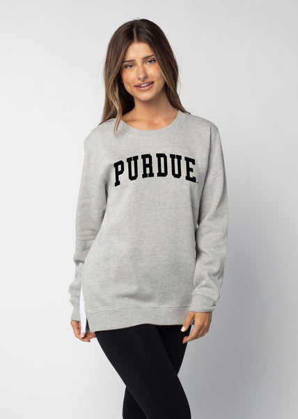 chicka d Back To Basics Tunic Purdue Boilermakers in Heather Grey S