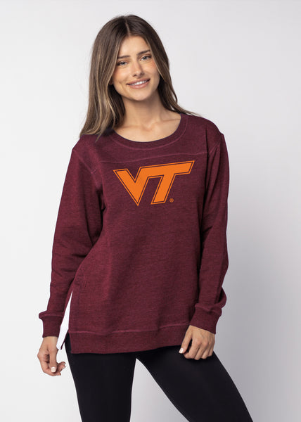 chicka d Back To Basics Tunic Virginia Tech Hokies in Maroon
