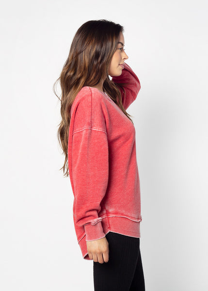 Chicka D Burnout Campus Pullover Kansas Jayhawks In Cardinal S