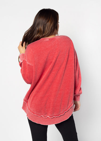 Chicka D Burnout Campus Pullover Kansas Jayhawks In Cardinal S