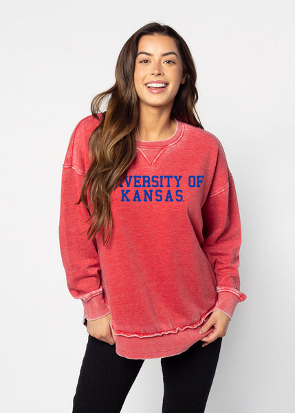chicka d Burnout Campus Pullover Kansas Jayhawks in Cardinal S