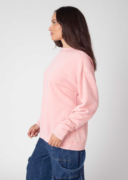 Chicka D Burnout Crew Sweatshirt In Urban Pink Urban Pink