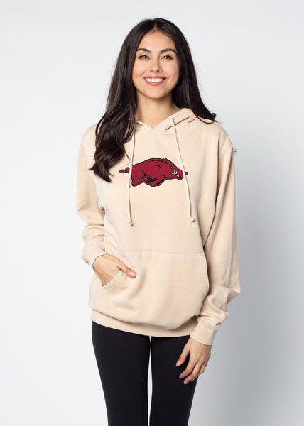 chicka d Burnout Everybody Hoodie Arkansas Razorbacks in Oatmeal S