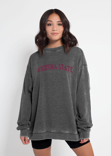 chicka d Campus Crew Sweatshirt Arizona State Sun Devils in Charcoal S