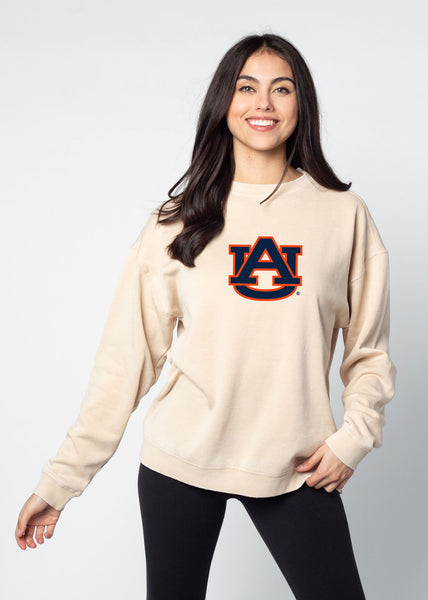 chicka d Campus Crew Sweatshirt Auburn Tigers in Oatmeal S