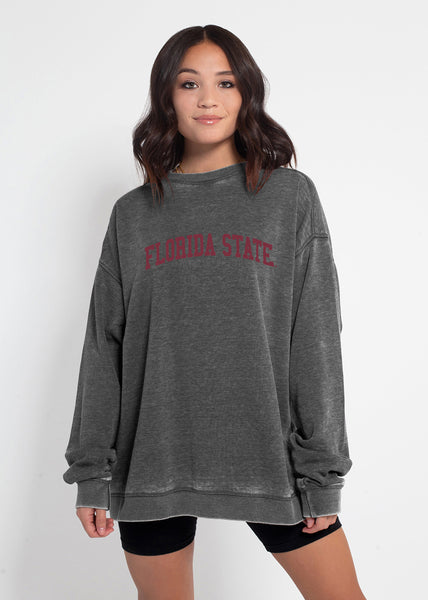 chicka d Campus Crew Sweatshirt Florida State Seminoles in Charcoal S