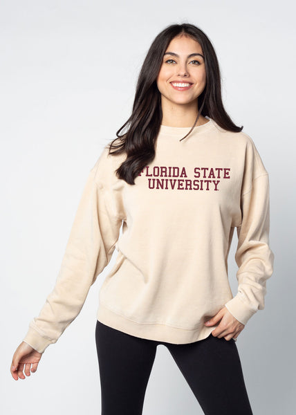chicka d Campus Crew Sweatshirt Florida State Seminoles in Oatmeal S