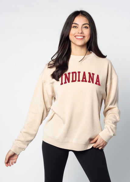chicka d Campus Crew Sweatshirt Indiana Hoosiers in Oatmeal S